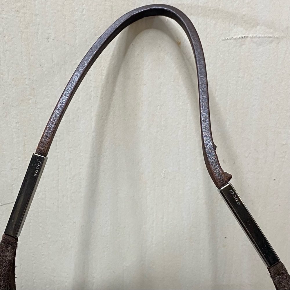 vtg Gucci Brushed Suede Leather Hobo - Picture 9 of 16